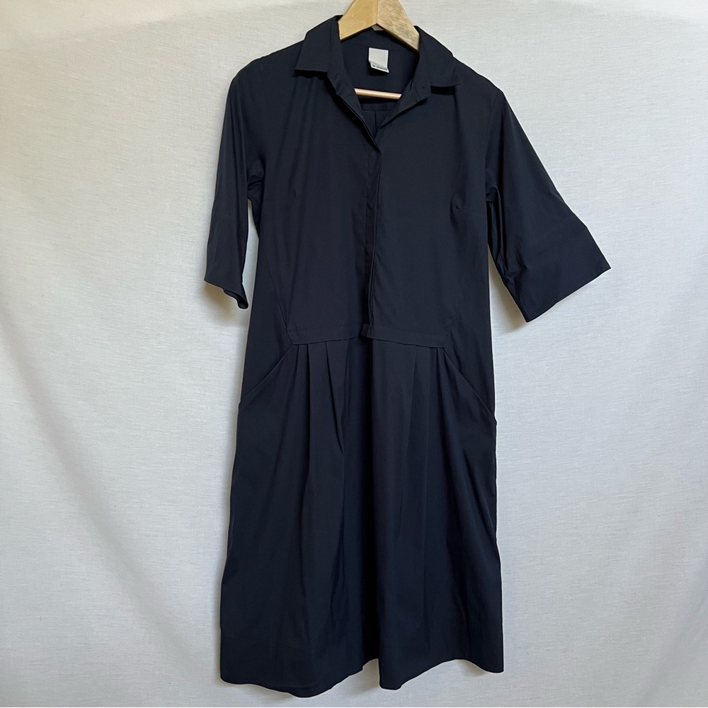 Elegant Navy Blue Midi Dress